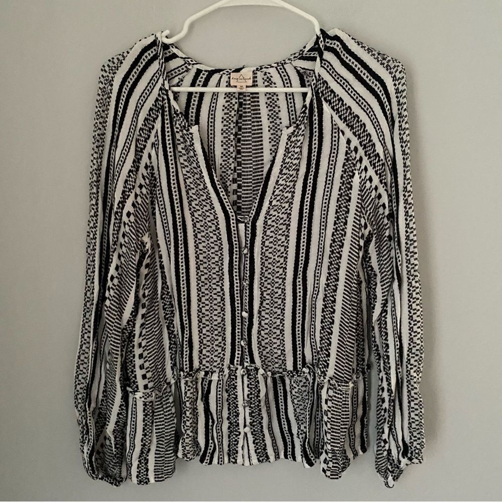 Keep In Touch Women’s V Neck Bohemian Long Sleeve Top